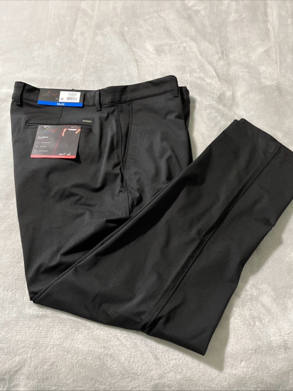 NEW Greg Norman Men’s Performance Classic Pant 38”x30” Black Golf Work